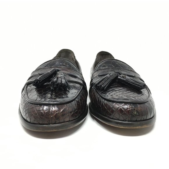 Men\'s Bragano by Cole Haan Loafers Shoes Size 9 Brown Full Genuine Crocodile main image 4